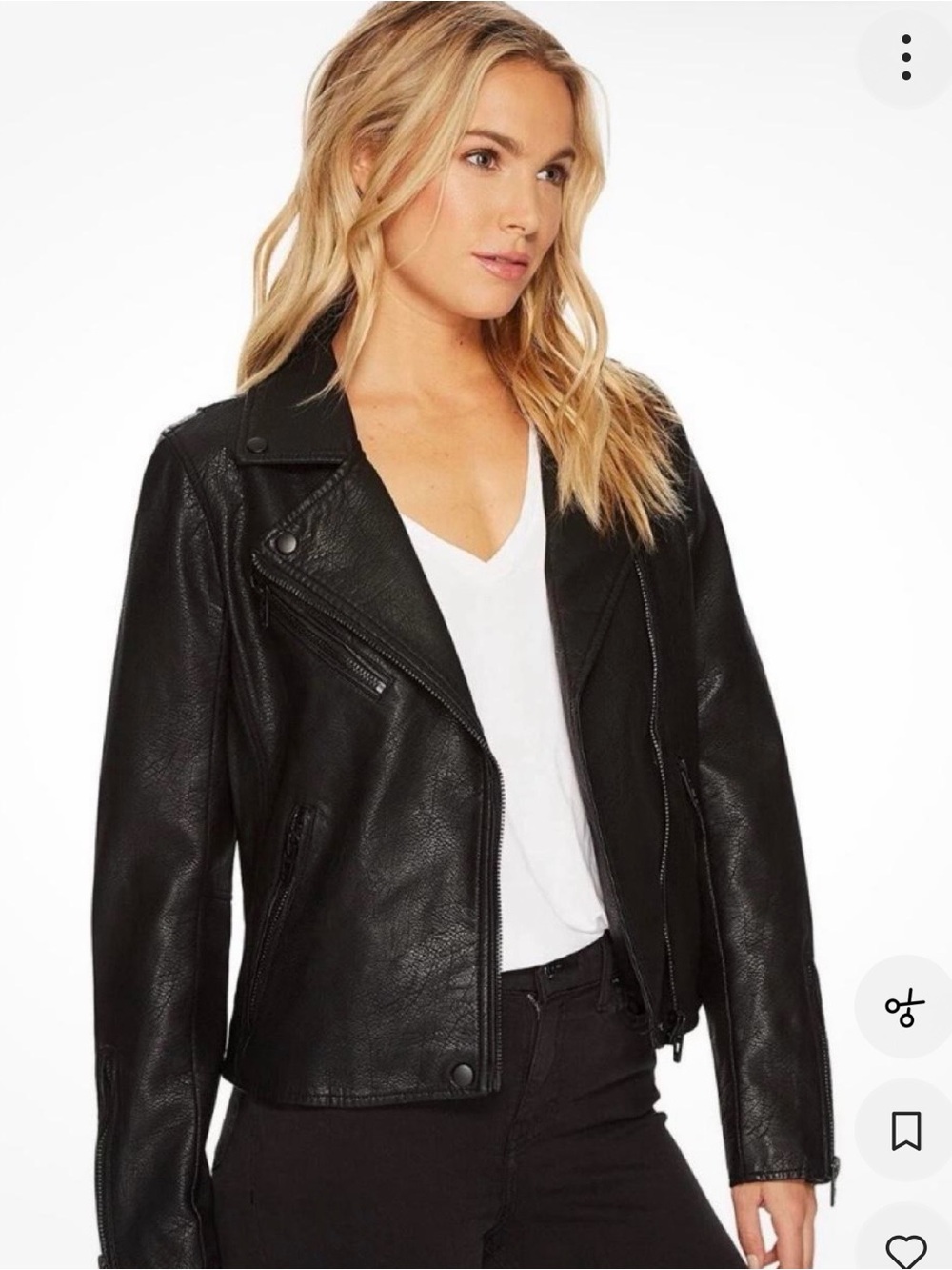 Blank NYC Black Women's Faux Leather Moto Jacket
